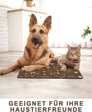 Підкладка під миску для собак та котів, нековзна, чорна 40x60 см, швидковисихаюча, легко миється