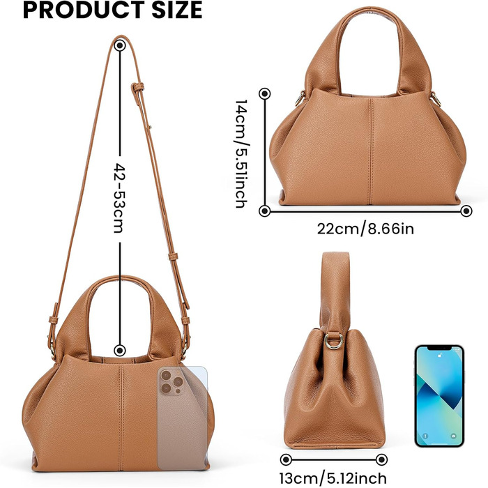 Сумка-клатч жіноча Cloud Pouch Bag коричнева міні: сумка через плече, ретро крос-боді з ремінцем