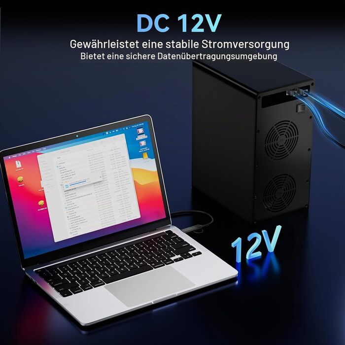 Зовнішній корпус для HDD/SSD CENMATE 808TC, 2 слоти 2.5/3.5 SATA, 10Gbps, USB 3.2 Type-A/C, з охолодженням та Hot Swap