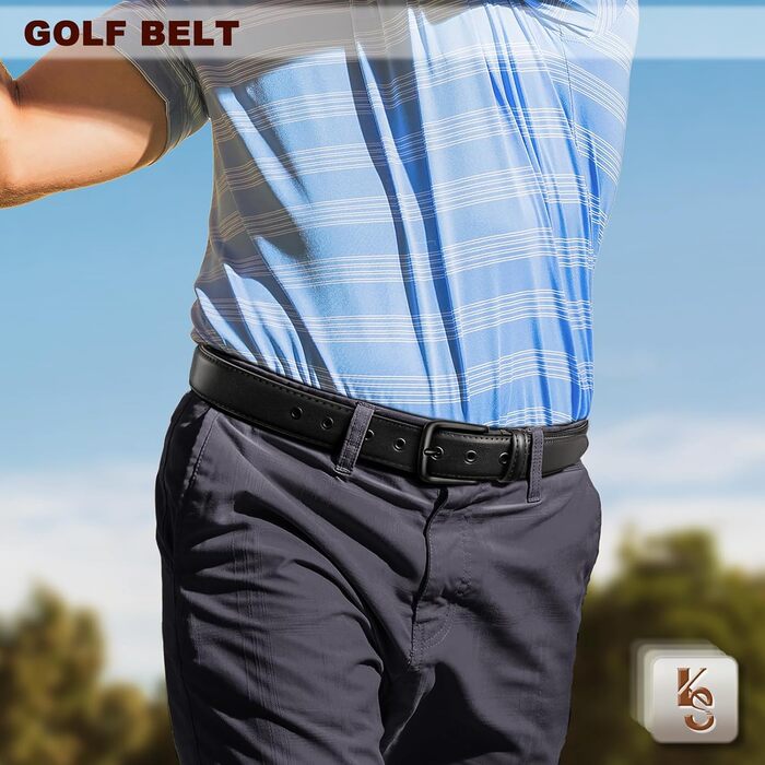 Чоловічі ремені KEMISANT 2 шт. в наборі, шкіряні, регульовані, 38 мм, 7 отворів, для подарунка, чорний/оранжево-коричневий