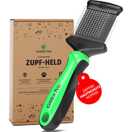 Зубна щітка для собак та котів з захисними нопочками - видаляє підшерсток, ковтуни та вузли. Ідеально для довгошерстих порід, таких як кокапу, пудель. Розмір M-L. Зубна щітка 2.0 велика