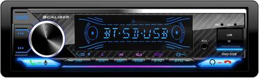 Автомагнітола Caliber 1DIN Bluetooth, FM-тюнер, 4x100Вт, USB/MicroSD, зарядка 2.1A, AUX, гучний зв'язок, зовнішній мікрофон, RCA, MP3/WMA/APE/FLAC