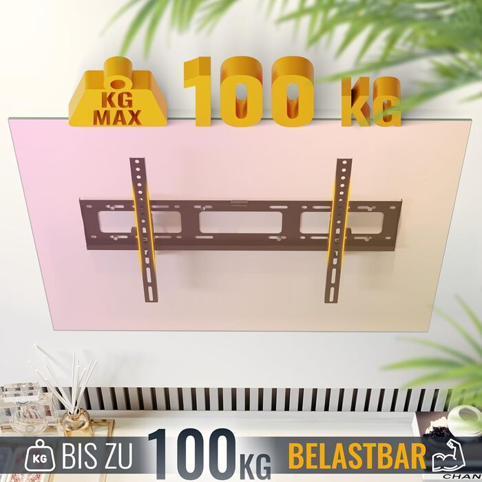 Настінне кріплення для телевізора RICOO R07 40-100 дюймів, до 100 кг, VESA 200x200 - 600x400, похиле