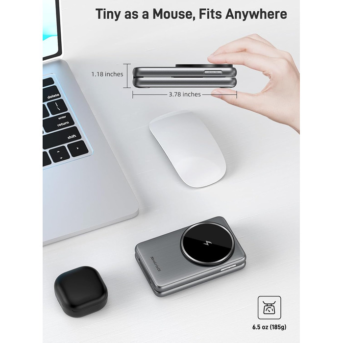 Магнітна зарядна станція 3-в-1 для Samsung Galaxy S25 Ultra/S24 з MagSafe, зарядка для годинників Galaxy Watch Ultra/8/7/6, бездротовий зарядний пристрій для подорожей (сріблястий)