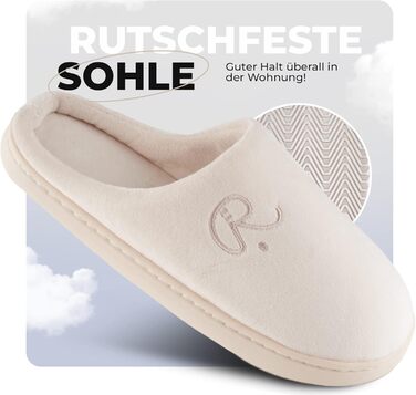 Тапочки для дому жіночі та чоловічі, розмір 35-48, антиковзаючі, для повсякденного використання та гостей | Різні кольори | Зимові та літні, для дому та вулиці (кремово-білі, 45/46 EU)