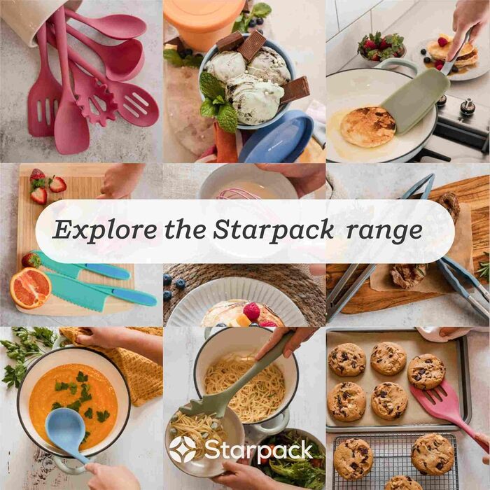 Преміум кухонні щипці StarPack 22,9 см, силіконові, антипригарні, червоні, LFGB, з бонусом – 101 кулінарна порада