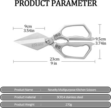 Ніж-ножиці кухонні зі сталі, універсальні, з відкривачем для пляшок, для курки, риби, м'яса, зелені, горіхів, миються в посудомийній машині