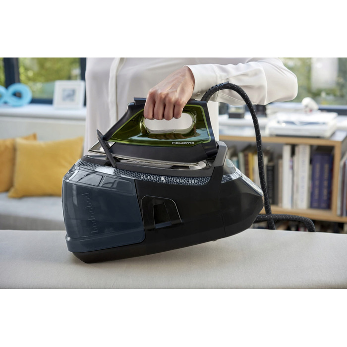 Парова станція Rowenta Silence Steam Pro, 2800 Вт, 1,3 л, чорний з зеленим