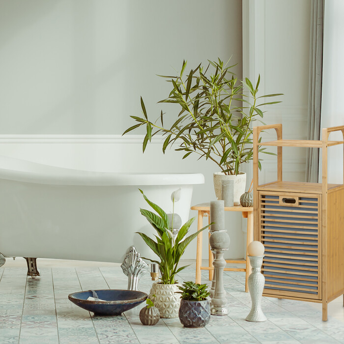 Relaxdays Bamboo Hamper with Laundry Basket