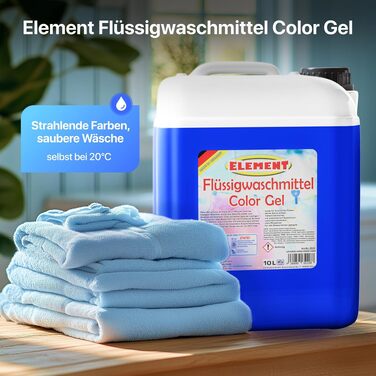 Рідкий пральний засіб Element Color Gel для кольорових речей, Aktive Frische, 10 л (200 прань)
