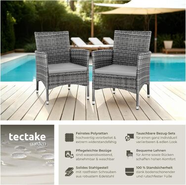 Tectake 2-Piece Poly Rattan Garden Chair Set