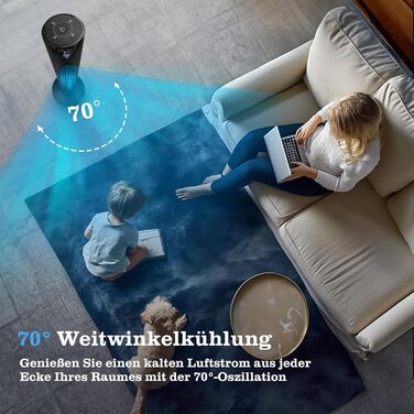 Вентилятор Tower Taylor Swoden 20dB з пультом, 96 см, 4 режими, 12 год таймер, 45W, чорний - для дому та офісу