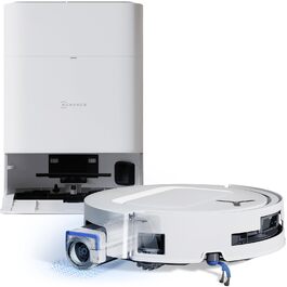 Робот-пилосос ECOVACS DEEBOT T80 Omni з функцією миття підлоги, 18000 Па, OZMO Roller, автоматичне миття мопів, ZeroTangle 3.0, миття гарячою водою (40-75°C), білий