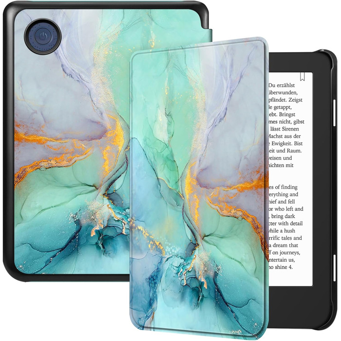 Чохол Fintie для електронних книг Tolino Shine Color/Shine(2024)/Shine 4(2022) & Kobo Clara Colour/Clara BW(2024)/Clara 2E(2022) з авто-вимкненням та магнітним закриттям, блакитний мармур