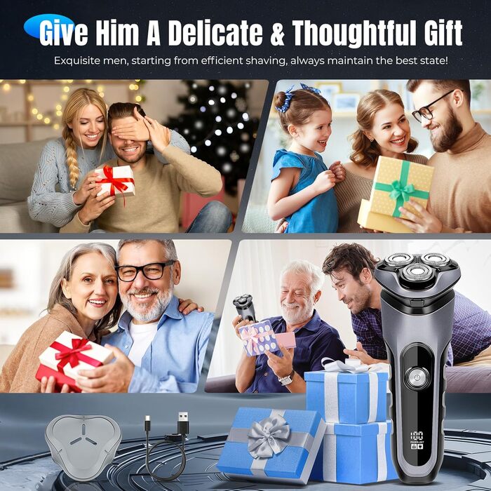 Електричний чоловічий верстат для гоління Shengxi з висувним тримером та IPX7 захистом, для сухого та вологого гоління, з функцією блокування від подорожей, подарунок для чоловіків