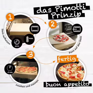 PIMOTTI Pizza Stone 2.5cm Pizza Stone for Oven, Baking Stone made of Schamotte, Rectangular Pizza Stone for Oven, Pizza Stone Plate for Oven, Pizza Stone Grill, Pizza Stone Gas Grill