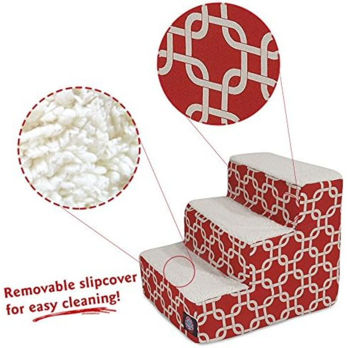 Трап для домашніх тварин Majestic Pet, 3 сходинки, блакитно-бірюзовий, з ланцюговим візерунком, для котів та собак