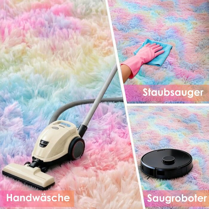 Килим круглий дитячий 100 см Райдуга, м'який, пухнастий, нековзний, пральний для кімнати