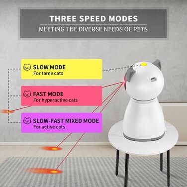 Cat toy, with real random trajectory, motion-activated rechargeable automatic cat laser toy, interactive cat toy for cats/kittens/dogs