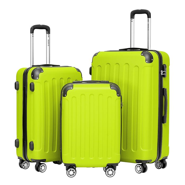 Чохол-валіза BEIBYE: набір валіз з кодовим замком та 4 колесами (Celery Set) 55/66/76 см