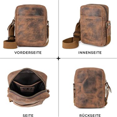 Чоловіча сумка через плече Berliner Bags Tom з натуральної шкіри, чоловіча сумка-кросбоді (Earth, S)