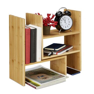 Relaxdays Bamboo Table Shelf