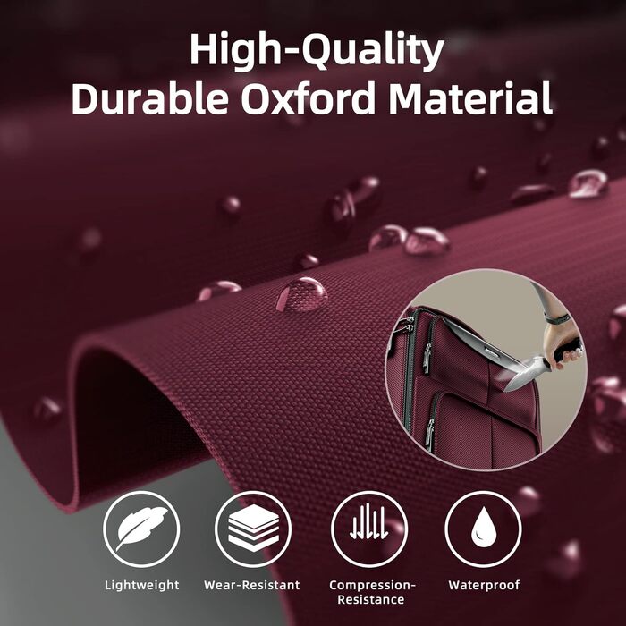 Набір валіз SHOWKOO з м'якого шеллу (3 шт.), розширюваний, легкий, міцний, з обертовими колесами, TSA-замок, 50.8/61/71.1 см, Червоний