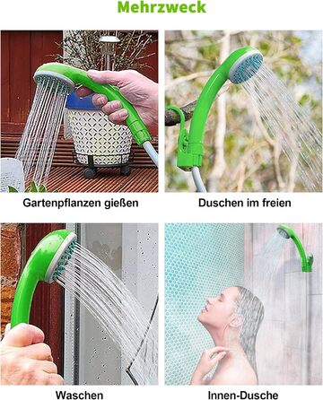LIBERRWAY Camping Shower with Pump, Camping Shower Set with Rechargeable Battery, 2m Shower Hose Outdoor Shower for Garden Beach Camping Travel Car Washing, Mobile Shower Black