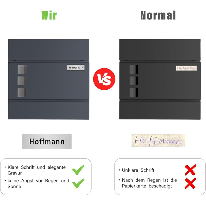 Поштовий ящик Zedelmaier з нержавіючої сталі, індивідуальне гравіювання, з газетницею, замком та 2 ключами, антрацит 33x31x10 см