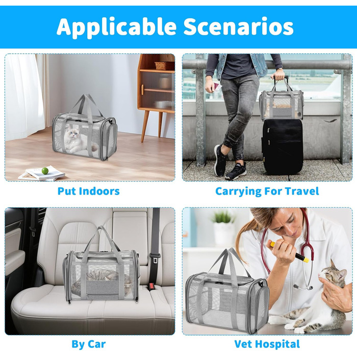 Транспортна сумка для кота та собаки, складана переноска для тварин (46x26x29 см)