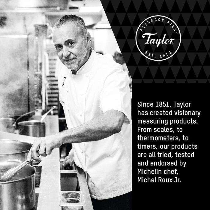 Кухонні ваги Taylor Pro: точні, круглі, з цифровим дисплеєм, нержавіюча сталь, 5 кг, функція тарування