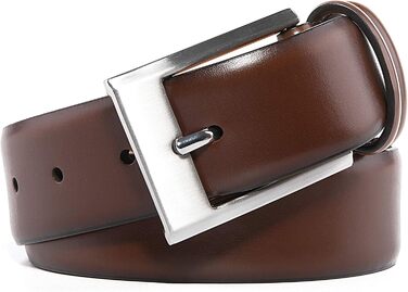 Чоловічий шкіряний ремінь Fabio Valenti – для костюмів, джинсів, уніформи. З односторонньою пряжкою. Розмір 40-42, колір Umbra Gebrannt