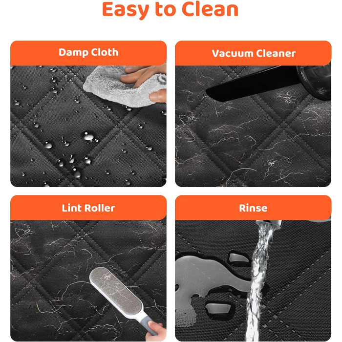 Автоматичний килимок для собак у машину, 135x148 см, чорний з вентиляційною сіткою, захист бокових панелей, вологостійкий