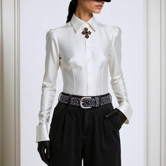 Жіночий шкіряний ремінь 110 см з зірковими заклепками, ширина 3.8 см, для джинсів, суконь, штанів та шортів, регульований, вінтажний, з металевою пряжкою, чорний