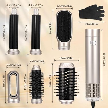 Набір фена та плойки 6 в 1 Air Styler: сушка, укладка, об'єм, локони. Іонна турботехнологія, 1200W. Для професійного салонного догляду за волоссям