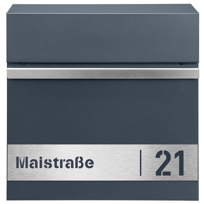 Поштова скринька настінна Anthrazit RAL 7016, для газет, велика (XXL Laser 3) з/без адреси