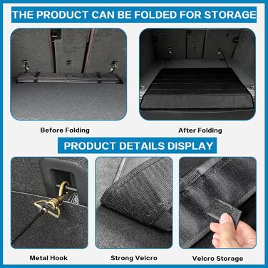 Захист для багажника автомобіля від бруду та подряпин для собак, 80x64 см, чорний. Вологостійкий, стійкий до розривів. Килимок для транспортування собак та багажу.