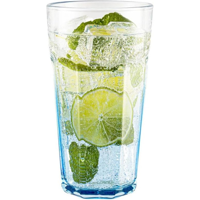 TREND FOR HOME Gigi Secret Pastels Large Drinking Glasses 630 ml, Set of 6 Cocktail Glasses, XXL Long Drink Glasses, Dishwasher Safe, Perfect for Home