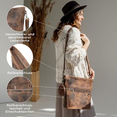 Сумка через плече Berliner Bags Siena Vintage з натуральної шкіри (Earth) - жіноча сумка-месенджер середнього розміру