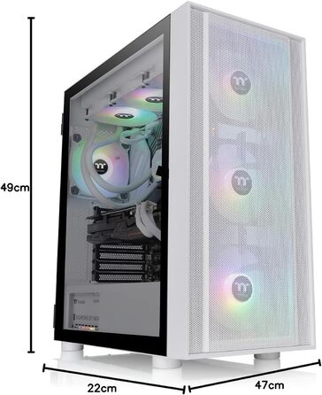 Корпус Thermaltake TG RGB ATX з темперованим склом | 120мм вентилятор | Чорний (H570 ARGB, Snow)