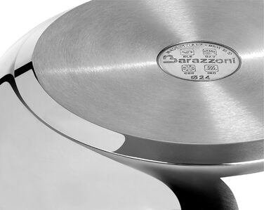 Barazzoni Pressure Cooker, Model, ø22cm, 5lt Capacity, Quick Cooker Model Basic, Ø 22 cm, 5 l Capacity, Induction, Made in Italy, Stainless Steel, Silver Single