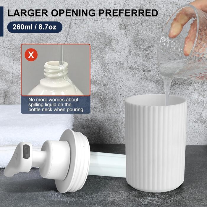 Phneems Automatic Soap Dispenser - Electric Automatic Soap Dispenser with Sensor - No Touch Sensor - Automatic Soap Dispenser for Bathroom, Kitchen, Office - USB - White