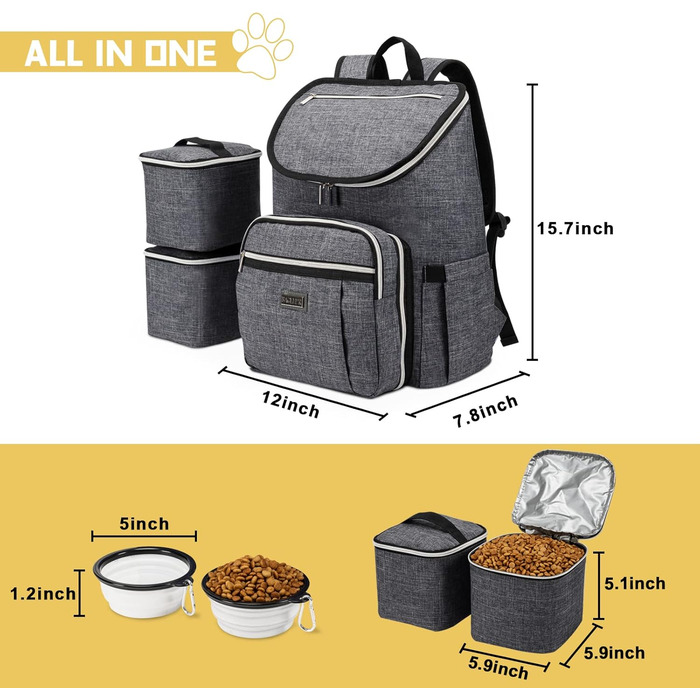 BAGLHER Рюкзак для собак, сірий колір