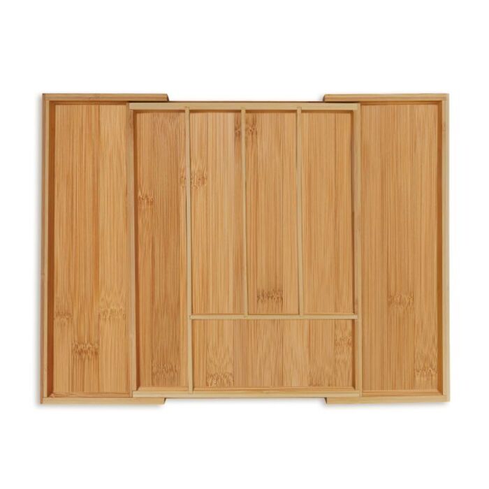 Relaxdays Extendable Bamboo Cutlery Box