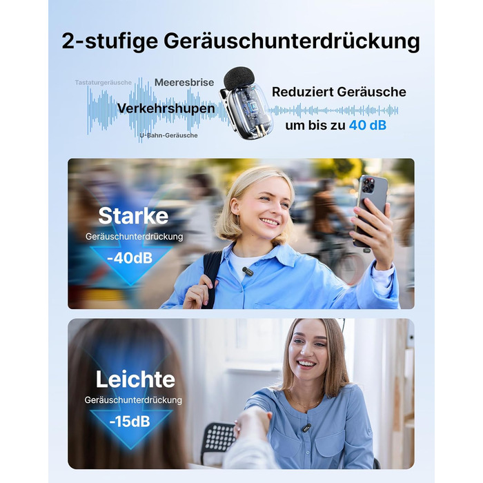 BOYA MINI 2 - Бездротовий мікрофон-лавал'єр для iPhone, Android, Vlogging, YouTube, Streaming. Чорний (2TX+1RX, Type-C)