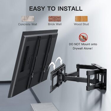 PERLESMITH Adjustable Tilt & Swivel TV Wall Mount for 26-70 inch Flat & Curved TVs/Monitors (up to 45kg, VESA 400x400mm)