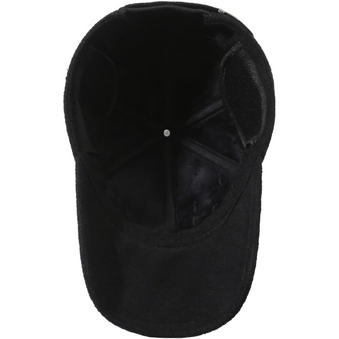 Кепка YAMEE для чоловіків на зиму з відкидними навушниками, тепла бейсболка, універсальний розмір (2361*Чорний)