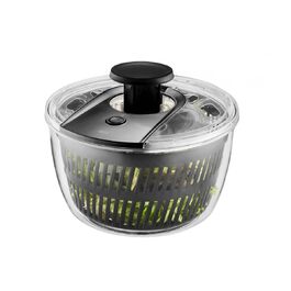 GEFU Салатниця-шпинька 5л з механізмом Push, вбудований виливний отвір та кнопка стоп, неслизька поверхня, придатна для миття в посудомийній машині, прозора