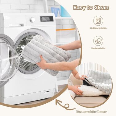 М'яке ліжко для собак Avont Flauschige, килимок-подушка для собак та котів знімний та пральний чохол, антиковзаюче дно, велике/світло-сірий, 105 x 18 x 95 см