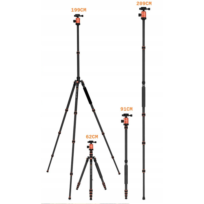 Карбоновий штатив GEEKOTO CT25Pro Craftsman, 200 см